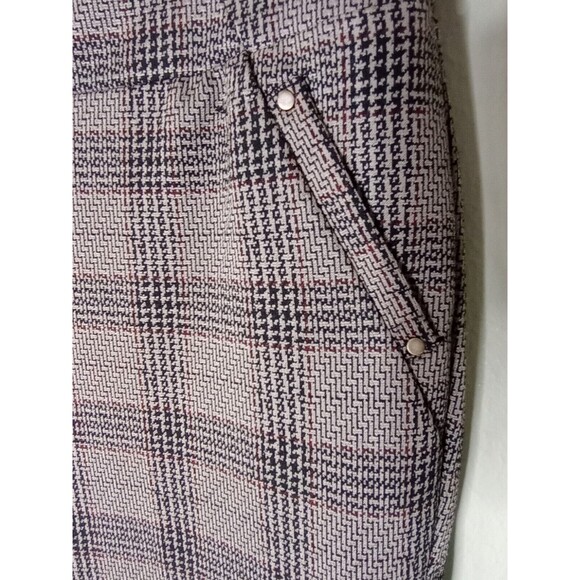 Soho Plaid Stretch Ankle Pants Pull On Pencil Dark Academia Fall Career Medium - Picture 2 of 13